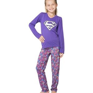 DC Comics' Supergirl Purple Yoga Style Paj…